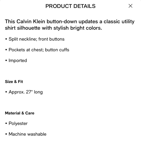 Calvin Klein Long Sleeved Dress Shirt - Picture 9 of 9